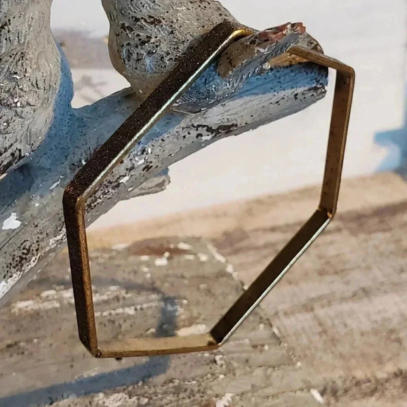 Vintage Y2K 90s Grunge Bronze Textured Metal Bangle Bracelet - Picture 14 of 14